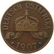 DEUTSCH OSTAFRIKA HELLER 1907 J  #a093 0577 - German East Africa