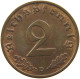 DRITTES REICH 2 PFENNIG 1939 D  #a032 0367 - 2 Reichspfennig