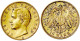 10 Mark 1896 D. Vorzüglich. Jaeger 199. - 5, 10 & 20 Mark Oro