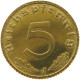 DRITTES REICH 5 PFENNIG 1937 J  #a069 0861 - 5 Reichsmark
