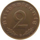 DRITTES REICH 2 PFENNIG 1939 B  #a063 0119 - 2 Reichspfennig