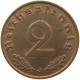 DRITTES REICH 2 PFENNIG 1938 J  #c083 0125 - 2 Reichspfennig