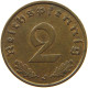 DRITTES REICH 2 PFENNIG 1938 J  #a085 0655 - 2 Reichspfennig