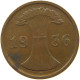 DRITTES REICH 2 PFENNIG 1936 D WEAK STRUCK #a074 0597 - 2 Reichspfennig