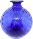 Designer-Vase "Monofiori Balloton" 1998 Von Venini Murano. Bauchige Form, Blau. Am Boden Signiert. Höhe 18 Cm - Verre & Cristal