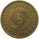 WEIMARER REPUBLIK 5 PFENNIG 1925 F OFF-CENTER #a055 0583 - 5 Rentenpfennig & 5 Reichspfennig