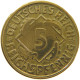 WEIMARER REPUBLIK 5 PFENNIG 1924 G OFF-CENTER #a073 0969 - 5 Rentenpfennig & 5 Reichspfennig