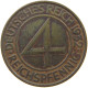 WEIMARER REPUBLIK 4 PFENNIG 1932 A  #c080 0471 - 4 Reichspfennig