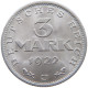 WEIMARER REPUBLIK 3 MARK 1922 J  #a088 0339 - 3 Mark & 3 Reichsmark