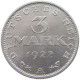WEIMARER REPUBLIK 3 MARK 1922 A  #a036 0421 - 3 Mark & 3 Reichsmark