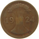 WEIMARER REPUBLIK 2 PFENNIG 1924 D WEAK STRUCK #a074 0661 - 2 Rentenpfennig & 2 Reichspfennig