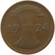 WEIMARER REPUBLIK 2 PFENNIG 1924 D WEAK STRUCK #a074 0613 - 2 Rentenpfennig & 2 Reichspfennig