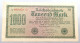 WEIMARER REPUBLIK 1000 MARK 1922  #alb052 0361 - 1000 Mark