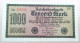 WEIMARER REPUBLIK 1000 MARK 1922  #alb052 0317 - 1000 Mark