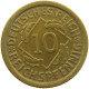 WEIMARER REPUBLIK 10 PFENNIG 1925 F  #a054 0563 - 10 Renten- & 10 Reichspfennig