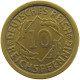 WEIMARER REPUBLIK 10 PFENNIG 1925 F EDGE ERROR #a054 0687 - 10 Rentenpfennig & 10 Reichspfennig