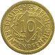 WEIMARER REPUBLIK 10 PFENNIG 1924 F WEAK STRUCK DATE #a053 0341 - 10 Rentenpfennig & 10 Reichspfennig