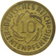 WEIMARER REPUBLIK 10 PFENNIG 1924 D OFF-CENTER #a074 0571 - 10 Rentenpfennig & 10 Reichspfennig