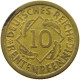 WEIMARER REPUBLIK 10 PFENNIG 1924 A PLANCHET ERROR #s068 0051 - 10 Rentenpfennig & 10 Reichspfennig