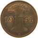 WEIMARER REPUBLIK PFENNIG 1931 A  #c082 0301 - 1 Rentenpfennig & 1 Reichspfennig