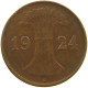 WEIMARER REPUBLIK PFENNIG 1924 J WEAK STRUCK #a074 0689 - 1 Renten- & 1 Reichspfennig