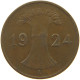 WEIMARER REPUBLIK PFENNIG 1924 D WEAK STRUCK #a074 0715 - 1 Renten- & 1 Reichspfennig