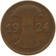 WEIMARER REPUBLIK PFENNIG 1924 E WEAK STRUCK #a074 0701 - 1 Rentenpfennig & 1 Reichspfennig