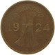 WEIMARER REPUBLIK PFENNIG 1924 A WEAK STRUCK #a074 0673 - 1 Renten- & 1 Reichspfennig