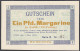 Interessenverband Der Importeure Ausländischer Fleisch- Und Fettwaren, 1 Pfund Margarine 1.11.1923. Köln Schlachthof, Se - [11] Emissions Locales
