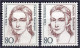80 Pf. Clara Schumann 1986, Postfrische Luxuserhaltung, Plattenfehler ,,I" (Landesinschrift Dkl`braunrot Statt Schwarzbl - Autres & Non Classés