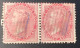 India 1865 SG 65 = 190£++ 8a Carmine Pair With Rare Variety Shifted Elefant Wmk F-VF With Scarce Pmk (Queen Victoria - 1858-79 Compañia Británica Y Gobierno De La Reina