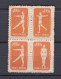 Chine 1952 Bloc Radio Gymnastique, La Serie Complete,  4 Timbres Neufs , Mi 164 à 166 , Voir Scan Recto Verso  - Ungebraucht