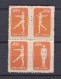 Chine 1952 Bloc Radio Gymnastique, La Serie Complete,  4 Timbres Neufs , Mi 164 à 166 , Voir Scan Recto Verso  - Unused Stamps