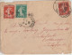 1909 - DOUBLE AFFRANCHISSEMENT SEMEUSE REEXPEDITION ! - ENVELOPPE De TULLE (CORREZE) => BELFORT => FREIBURG (ALLEMAGNE) - 1906-38 Semeuse Camée