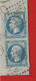 1863 Toulouse 2 Timbres Empire Oblitérés Gr. Ch. 3982 Emile Lacroix Bordereau Pour Castel à Carcassonne Aude - 1849-1876: Période Classique