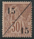 COCHINCHINE - N°5 * (1888) 15+15 Sur 30c Brun - Ongebruikt