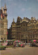 BRUSSELS, MARKET PLACE, ARCHITECTURE, CARS, BUS, UMBRELLA, FLAGS, BELGIUM - Markten