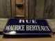 Delcampe - Ancienne Plaque De Rue émaillée RUE MAURICE BERTEAUX - Hausnummern