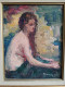 Édouard DUCROS (1856-1936) Huile Sur Toile Marouflée Sur Carton "Portrait Jeune Femme Dévêtue " - Huiles