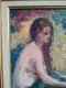 Delcampe - Édouard DUCROS (1856-1936) Huile Sur Toile Marouflée Sur Carton "Portrait Jeune Femme Dévêtue " - Oleo