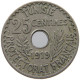 TUNISIA 25 CENTIMES 1919  #a089 0493 - Tunisie