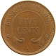 UGANDA 5 CENTS 1966  #c041 0467 - Ouganda