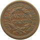 UNITED STATES OF AMERICA CENT 1851 BRAIDED HAIR #t003 0103 - 1840-1857: Braided Hair (Cheveux Tressés)