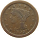 UNITED STATES OF AMERICA CENT 1853 BRAIDED HAIR #t109 0083 - 1840-1857: Braided Hair