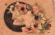 ARTS - Sculpture - Buste D'une Femme Entrourée De Fleurs - Colorisé - Carte Postale Ancienne - Skulpturen