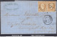 FRANCE EMPIRE PAIRE N°21 SUR LETTRE GC 1319 DOMME DORDOGNE + CAD DU 02/10/1864 - 1862 Napoléon III