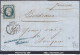 FRANCE PRESIDENCE 25c BLEU N°10 SUR LETTRE PC 2481 POITIERS + CAD DU 27/05/1853 - 1852 Luis-Napoléon