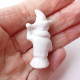 Demi Poupée Figurine Ancienne Allemande Lutin Musicien Biscuit Blanc Emaillé 42 Mm Miniature - Autres & Non Classés