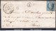 FRANCE N°29B SUR LETTRE GC 4934 CERCOUX CHARENTE INF + CAD DU 27/07/1870 - 1863-1870 Napoléon III Lauré