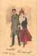 * T2/T3 1900 Ja Oder Nein / Romantic Couple Litho Art Postcard (tiny Tear) - Unclassified